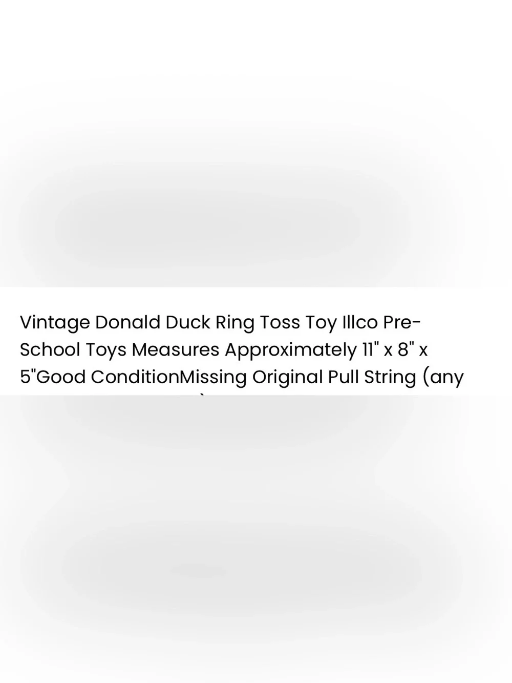 Vintage Donald Duck Ring Toss Pull Toy